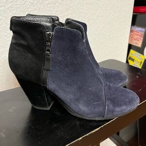 rag & bone Black and Navy Ankle Boots